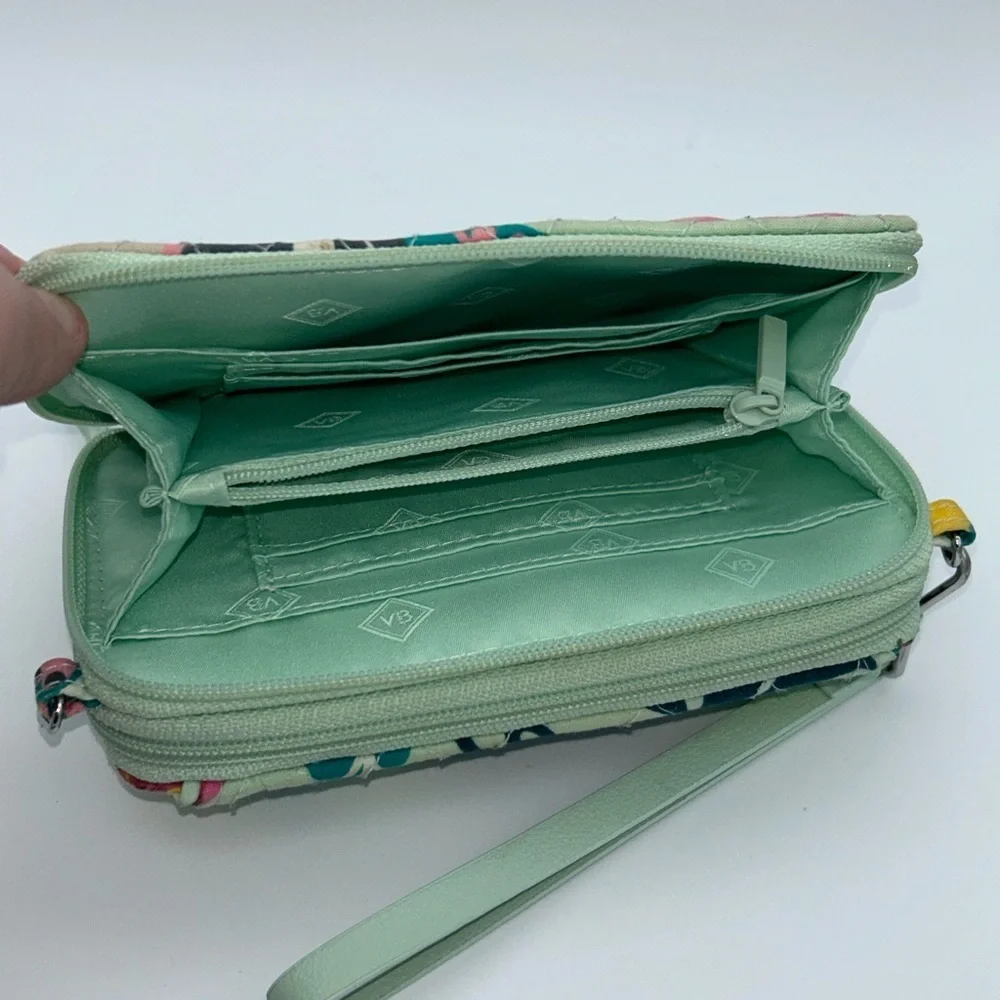 Vera Bradley Mint Green and Pink Floral Wristlet - Picture 6 of 6